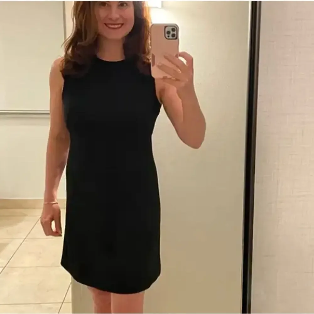 KaufmanFranco Navy Blue Black Mini Sheath Dress Size 4 Career Work Designer $400 - Picture 5 of 9
